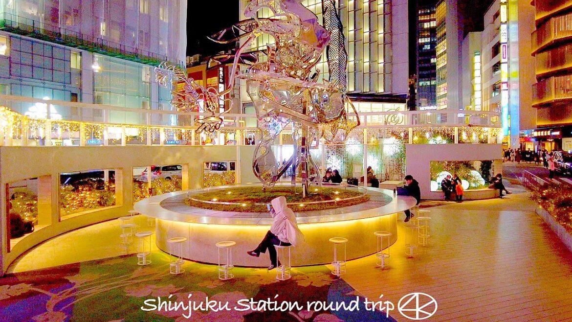 4K 新宿駅南口から一巡してペンギン広場 2023 東京 Japan