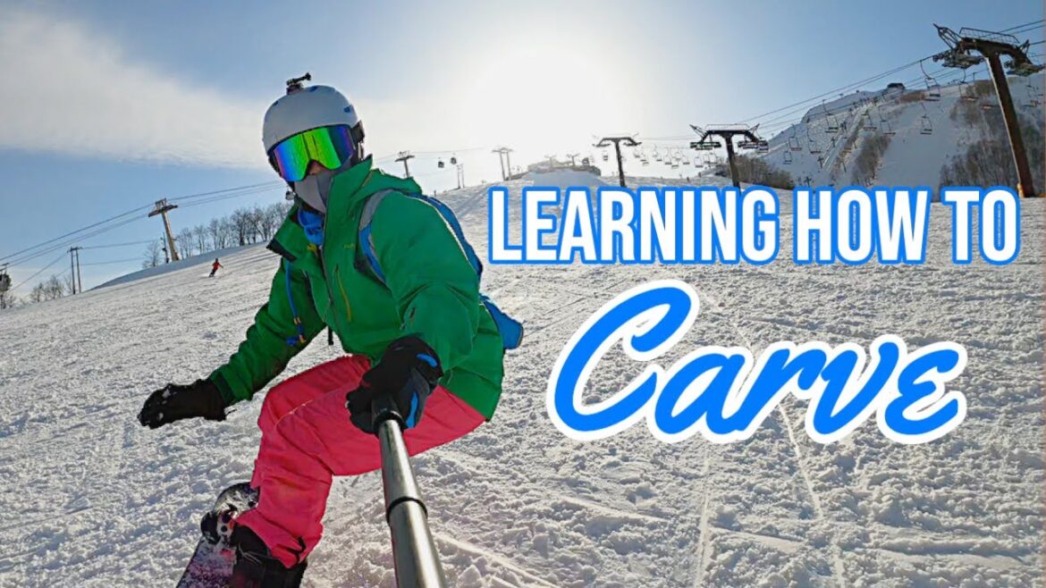 Learning How to Carve on a Snowboard in Hakuba, Japan | カービングターンの練習中