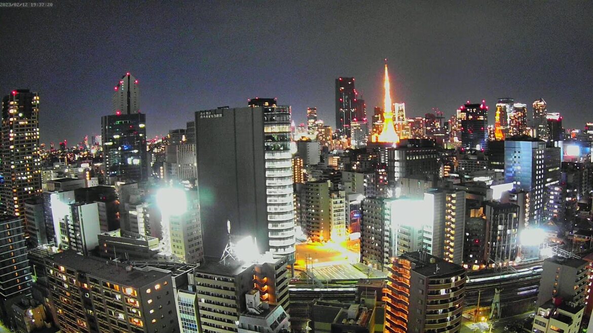 【東京タワー&鉄道ライブカメラ】東京 夜景 港区 六本木 Tokyo Tower & Railway Livecam | Live Camera | Japan |H.View Camera