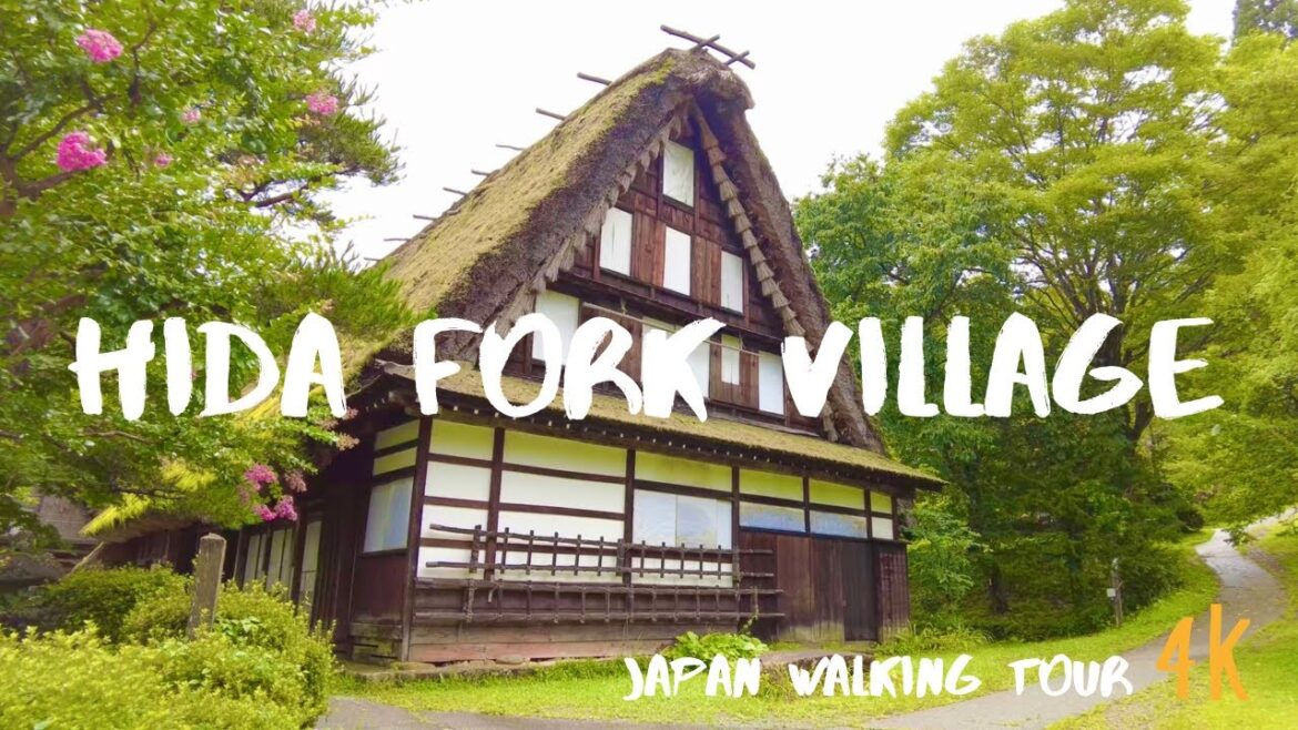 Japan Walking Tour 【Hida Fork Village / Hida no Sato】Beautiful Old Hause Takayama, Gifu 4k