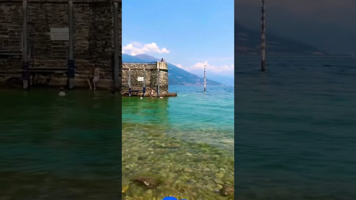 Swimming between the Italian and Swiss alps 😍 - Lake Como, Italy