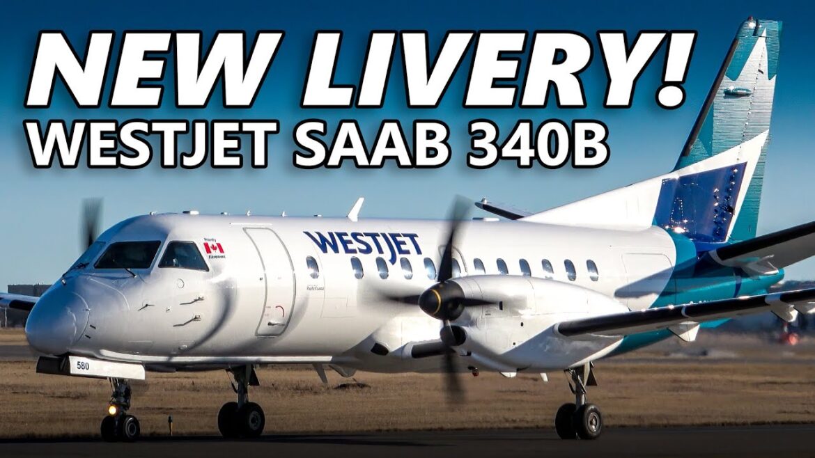 NEW LIVERY! WestJet (Pacific Coastal) Saab 340B at Calgary Airport