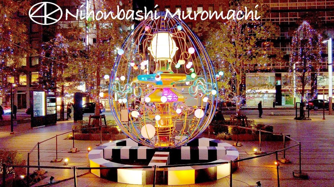 4K 日本橋室町 コレド室町テラス 2023 江戸桜通り 東京 Japan