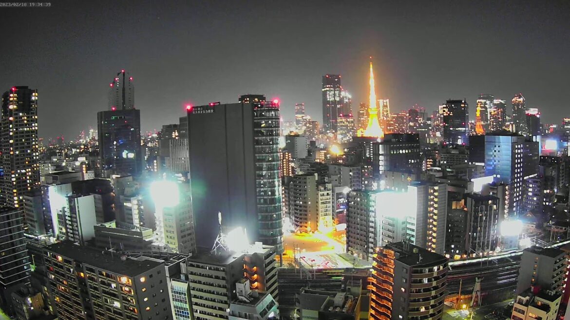 【東京タワー&鉄道ライブカメラ】東京 夜景 港区 六本木 Tokyo Tower & Railway Livecam | Live Camera | Japan |H.View Camera