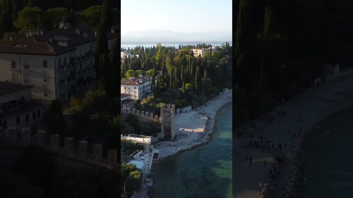 Visit Sirmione, Italy. Travelling 2022. Best holiday on Lake Garda. Drone Video dji mini