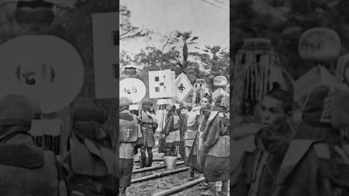 Japaner auf Fotos von vor 100 Jahren, Gruppe Feuerwehrleute, Alltag in Japan,.　#shorts