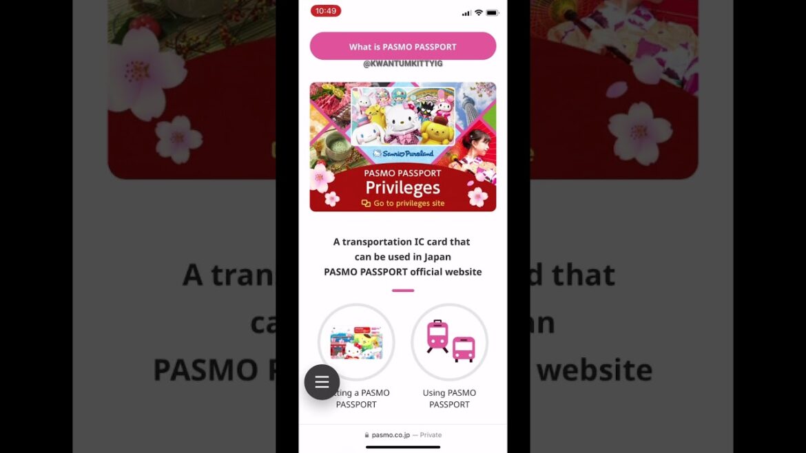 Get your Sanrio PASMO passport when visiting Japan!  Hello Kitty, Cinnamoroll, Pompompurin.