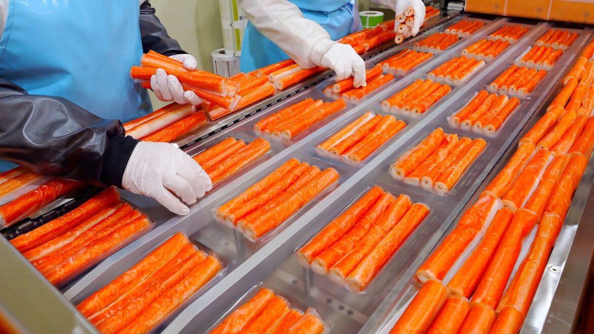 게 맛살 생산과정이 궁금해?! 신기하고 재미있는 게 맛살 대량생산 과정 ! | How Imitation crab is made ! | Korean Street Food