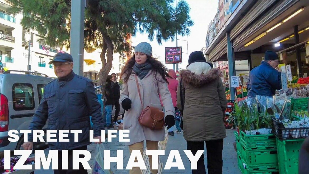 IZMIR WALK 🇹🇷 Street Life in Hatay Area, Izmir Metro, February 2023 | 4K 60fps