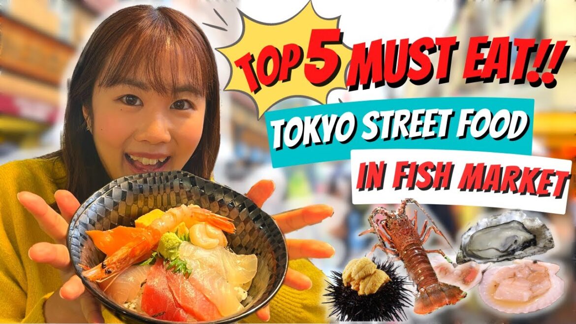 TOP 5 You MUST EAT Japanese Street Food at TSUKIJI FISH MARKET !!