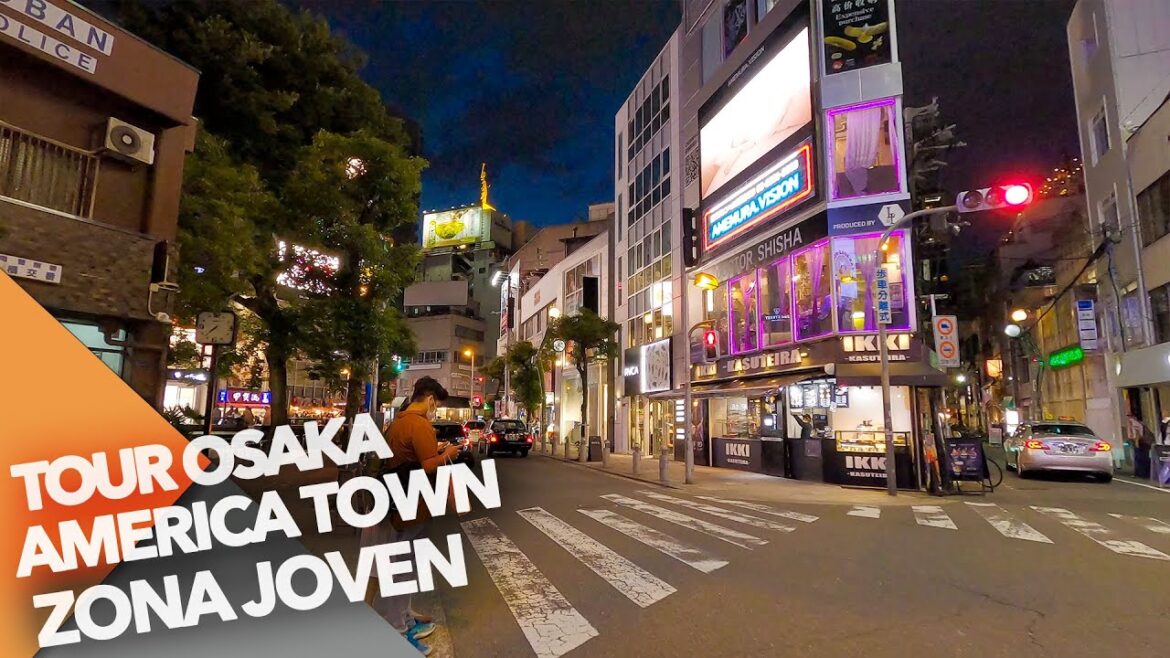 TOUR REMOTO POR AMERICA TOWN EN OSAKA DE NOCHE