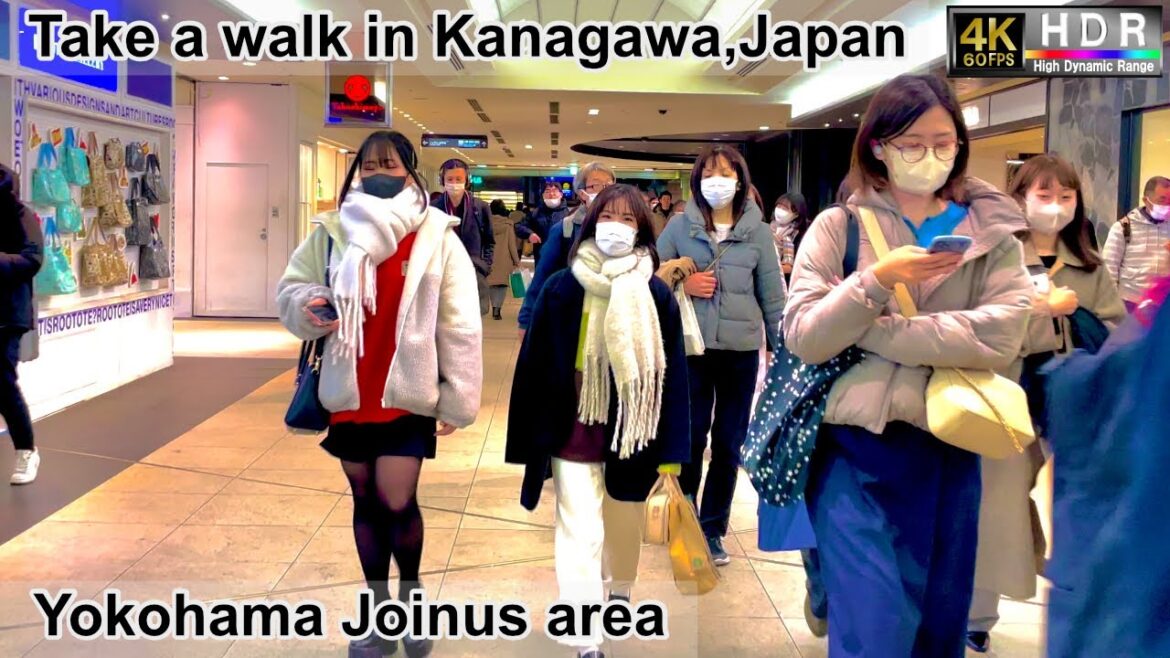 4K 60fps HDR// Take a walk in Kanagawa Japan, YOKOHAMA JOINUS area→Yokoyama Sta. area→CIAL YOKOHAMA