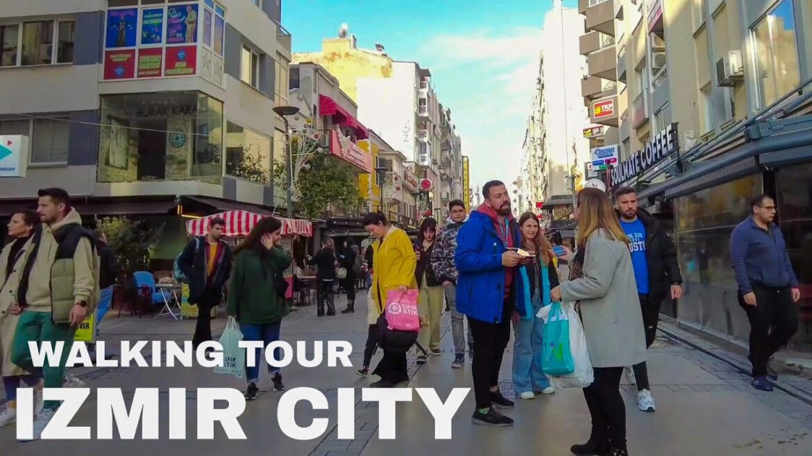 Izmir Walking Tour 🇹🇷 1.5-Hour Walk Around the City Center | 4K 60fps