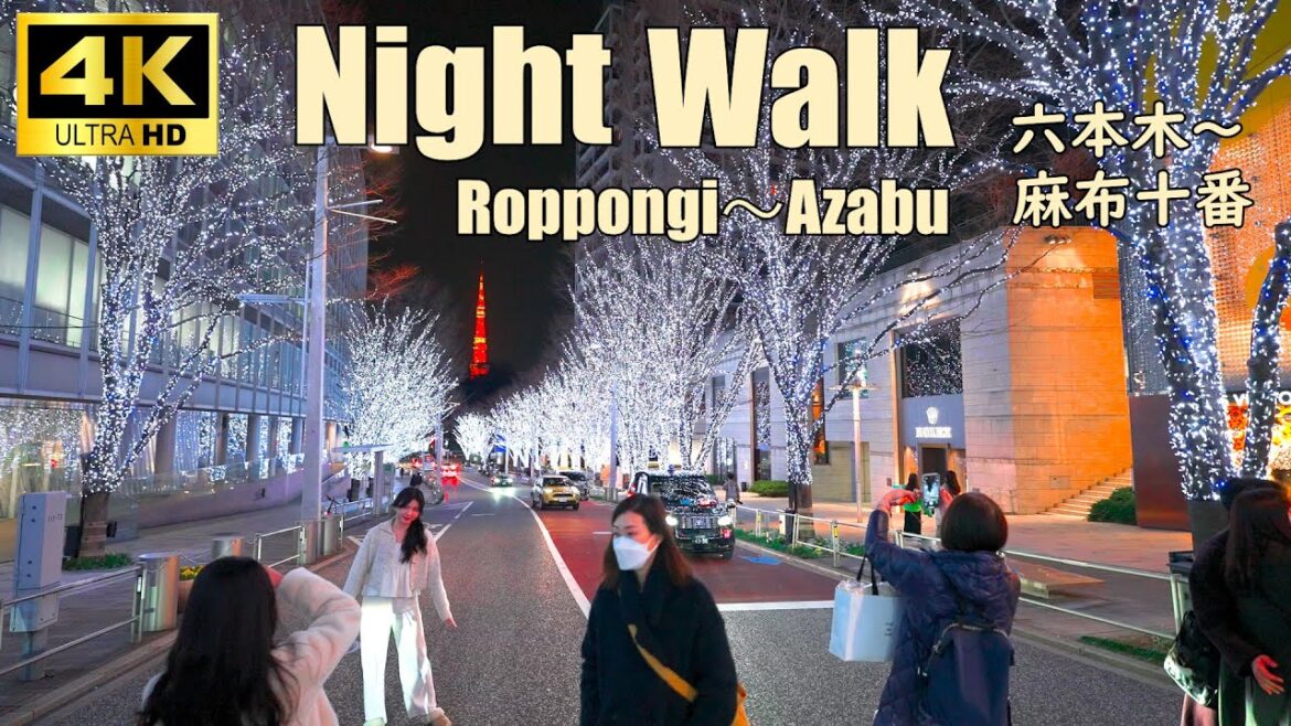 【4K HDR】Night Walk  Tokyo  六本木～麻布十番  散歩