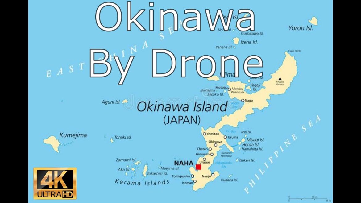 Okinawa Japan, aerial view by drone.