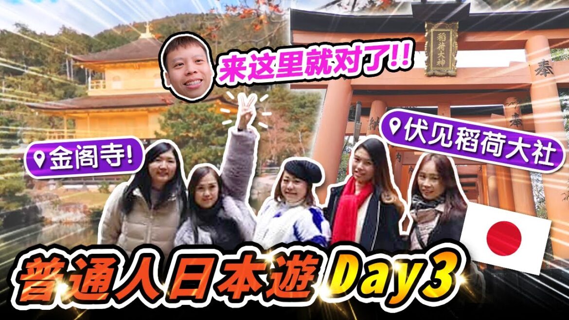 普通人日本游Day 3。金阁寺 Kinkakuji。伏见稻荷大社Inari Taisha。阳昇拉面Ramen Hiwamatan Moru。Japan trip Day 3. 6th Dec 2019
