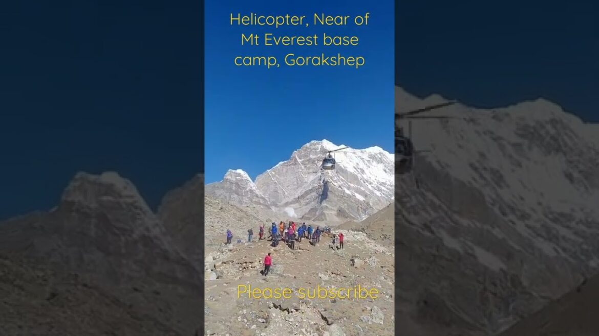 Helicopter near of Mt Everest base camp Nepal. #helikopter #helicopter #flying #fly #takeoff #travel