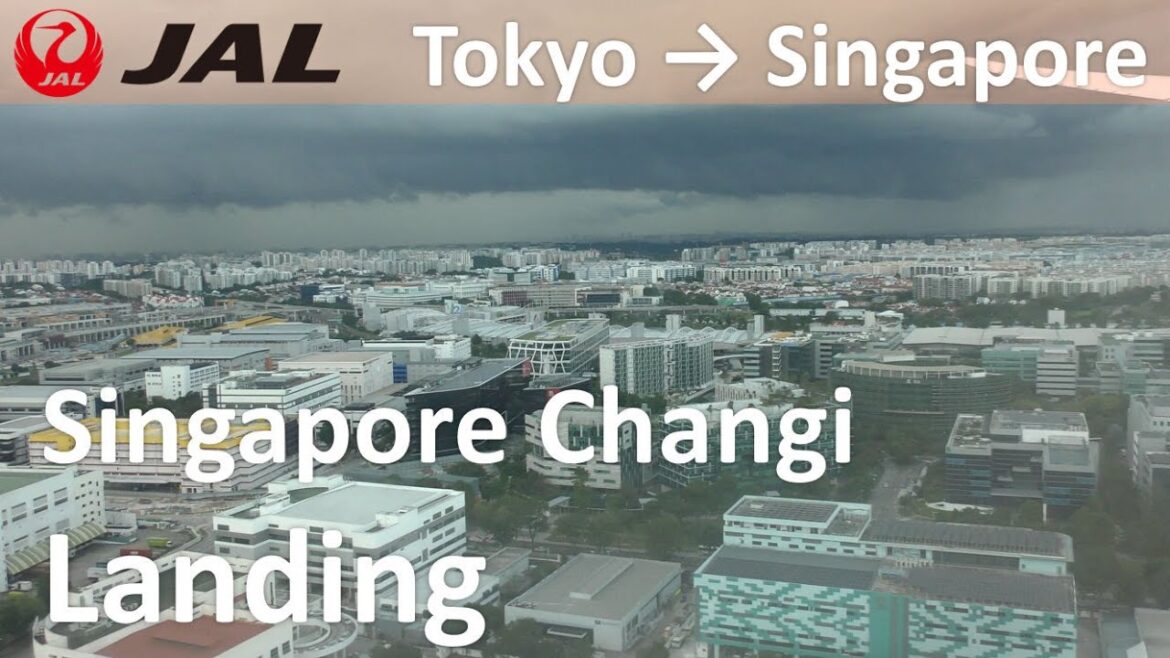 JAPAN AIRLINES Landing at Singapore Changi Airport JAPAN AIRLINES Landing at Singapore Changi Airport