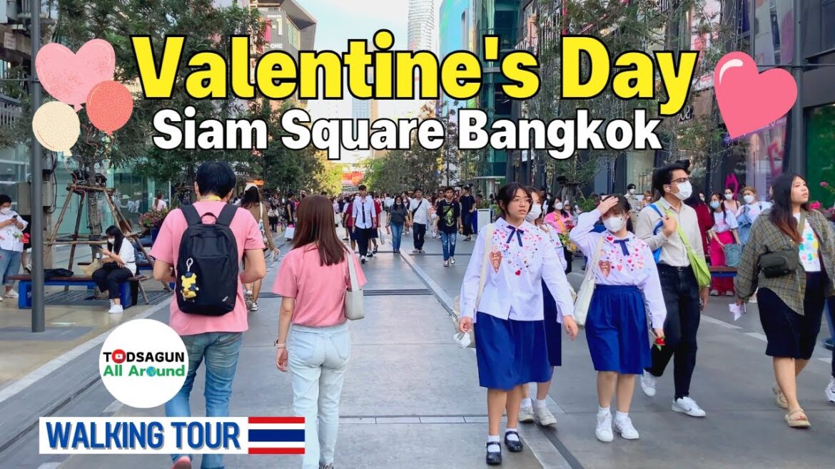 🇹🇭 Valentine's Day Walk - Siam Square Bangkok, Thailand - 4K 60fps