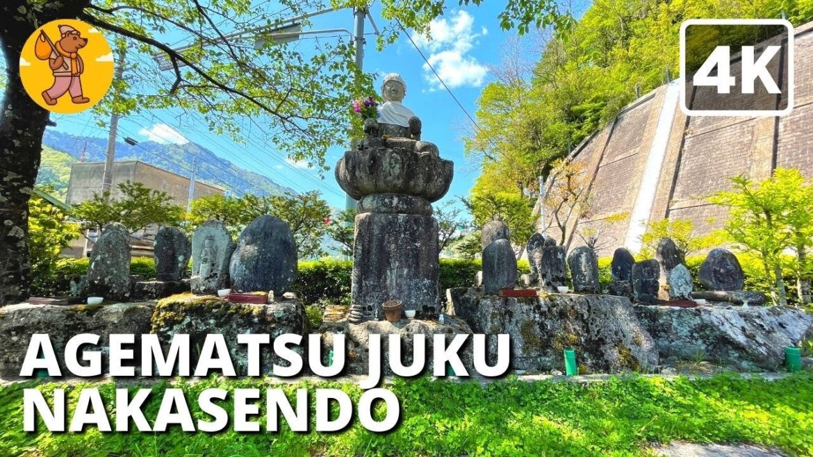 Agematsu-juku 中山道 Nakasendo | 4K Nagano Japan Countryside Walking Tour | 木曾郡 上松宿 長野県