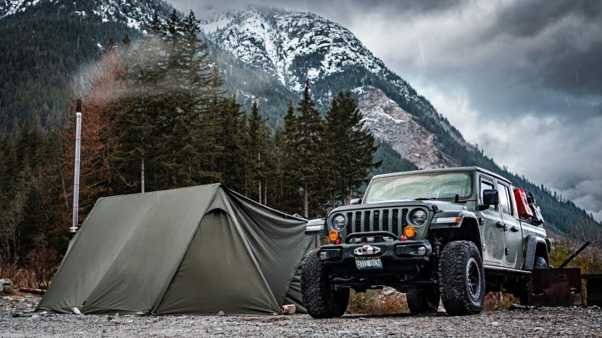 Ep. 7: Camping at the End of Winter with a Hot Tent and Wood Stove [Field Test, Relaxing, ASMR]