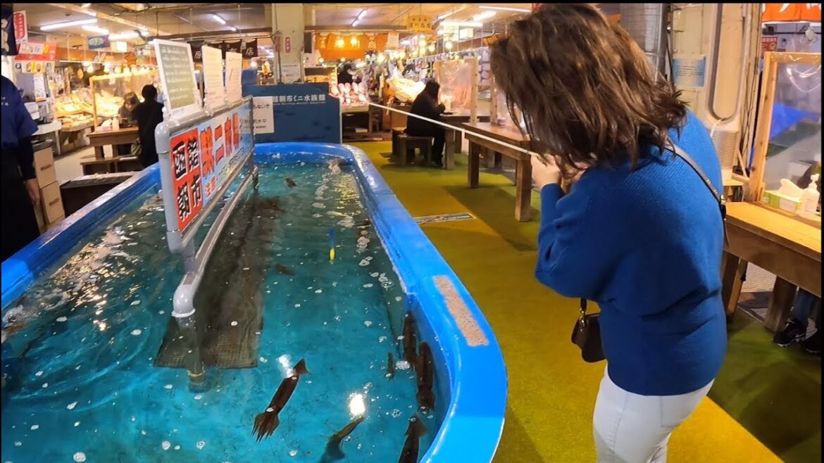 Catching Live Squid In Hakodate Morning Market