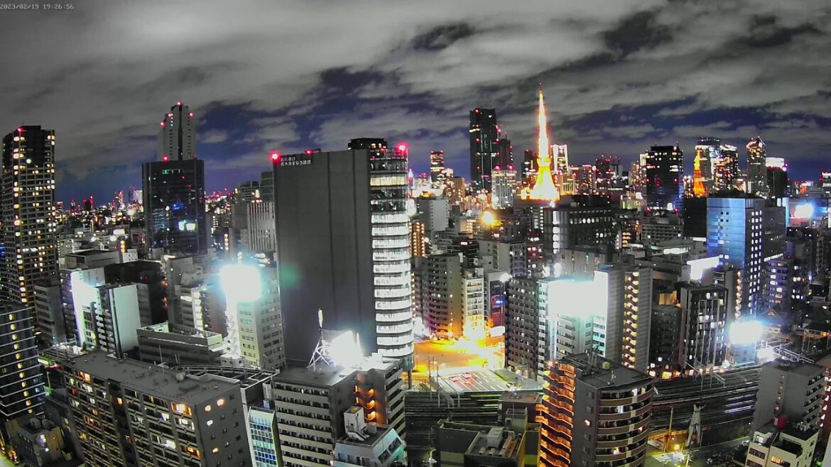 【東京タワー&鉄道ライブカメラ】東京 夜景 港区 六本木 Tokyo Tower & Railway Livecam | Live Camera | Japan |H.View Camera