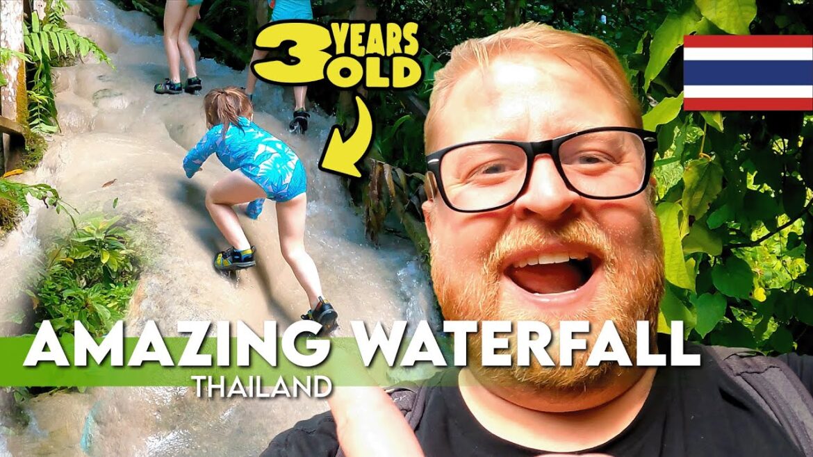 Climbing Waterfalls with Kids in Thailand