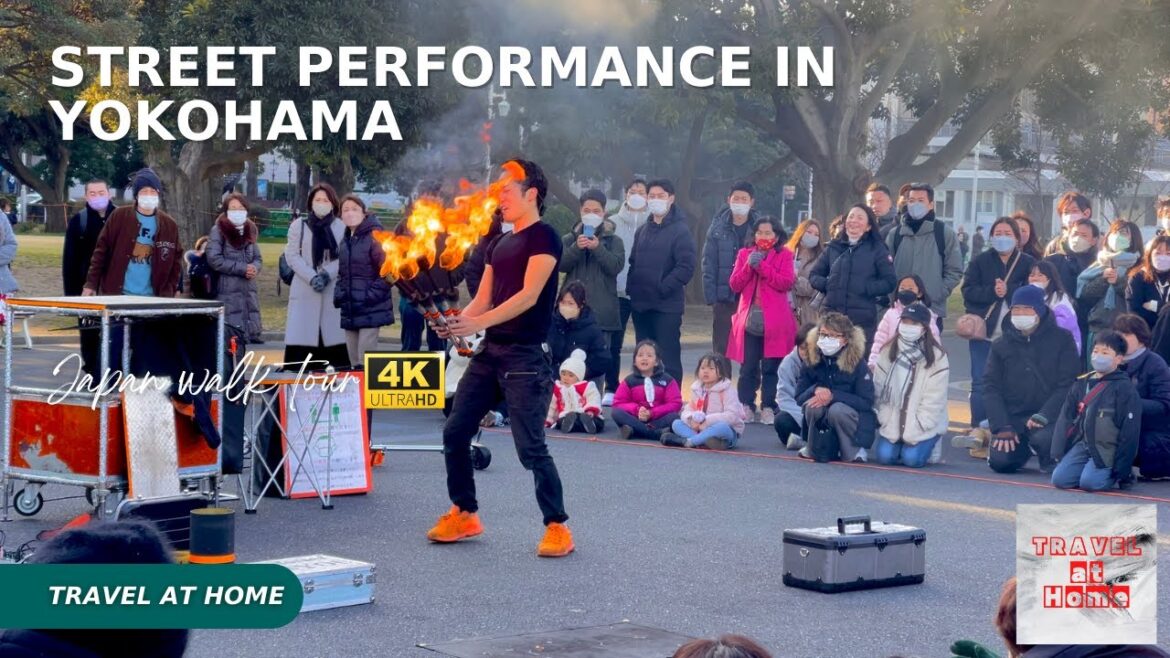 4k hdr 日本散歩 | 横浜の路上で繰り広げられるイケメン男子によるスリリングな大道芸 | キュートでユーモラス。