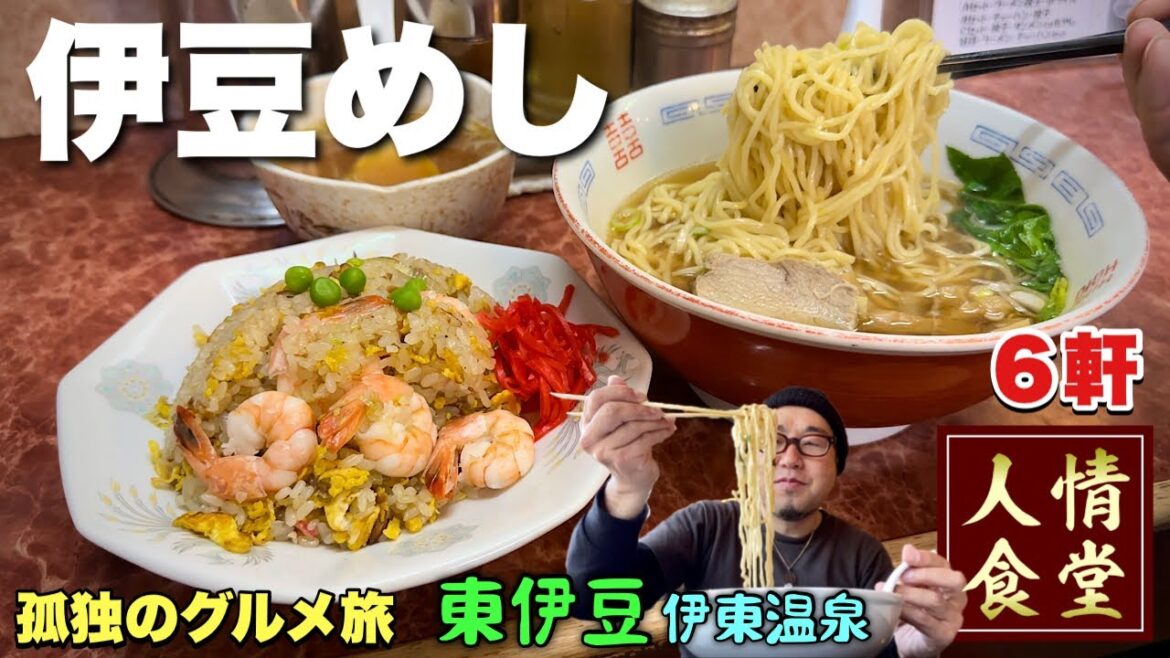 51歳おっさん休日ルーティン【伊豆旅行6軒巡り】東伊豆の新店舗から伊東激渋町中華のラーメンへ『飯テロ』稲取ヤシ/五十番/はしば菓子店/石舟庵/観月/Ramen/Travel Japan Izu