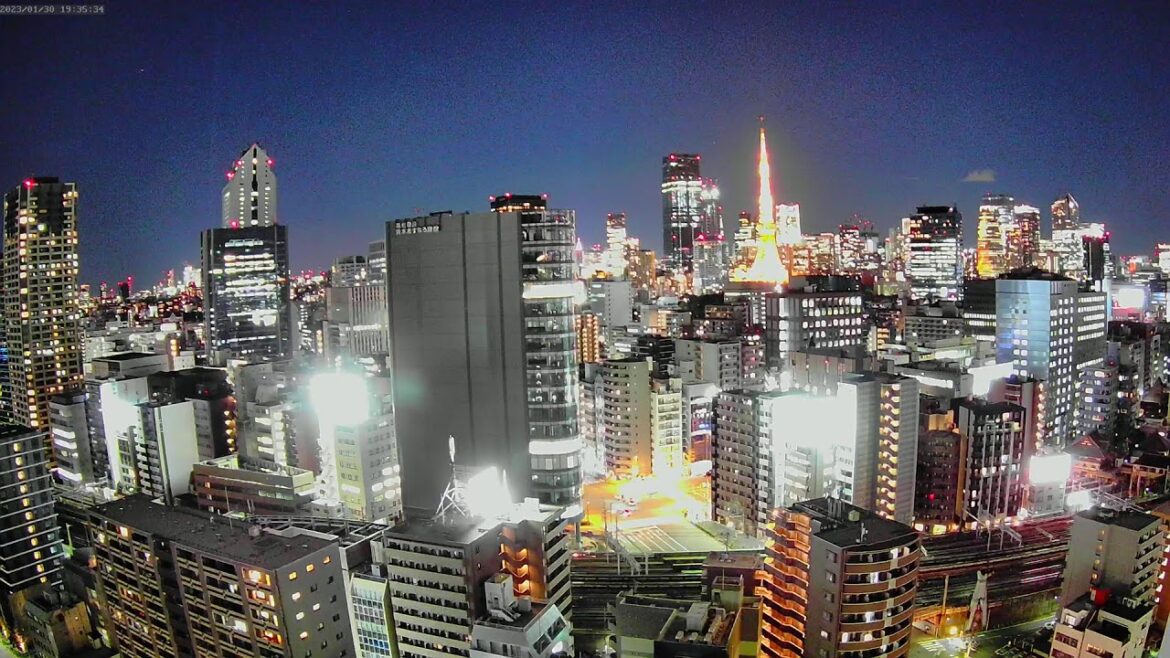 【東京タワー&鉄道ライブカメラ】東京 夜景 港区 六本木 Tokyo Tower & Railway Livecam | Live Camera | Japan |H.View Camera