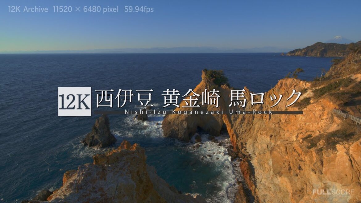 [12K footage] Nishi-Izu Koganezaki Uma-Rock【西伊豆 黄金崎 馬ロック_12K】
