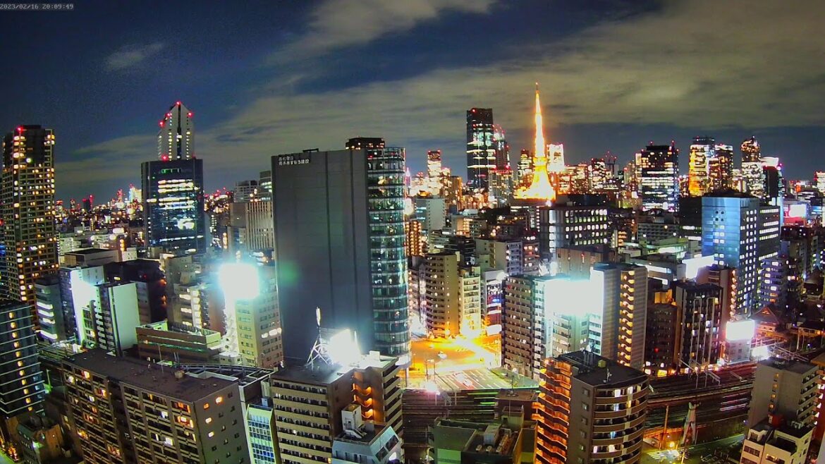 【東京タワー&鉄道ライブカメラ】東京 夜景 港区 六本木 Tokyo Tower & Railway Livecam | Live Camera | Japan |H.View Camera