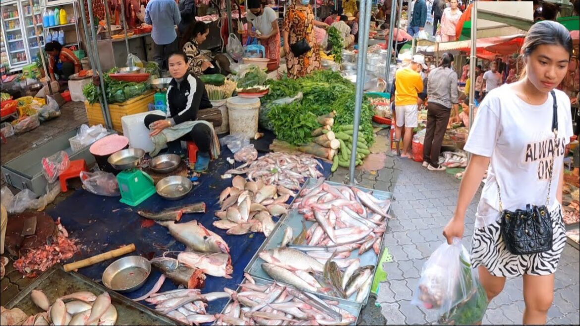 Cambodian Food Market Tour - Walking tour at Boeung Trabek Plaza in Phnom Penh city 2023
