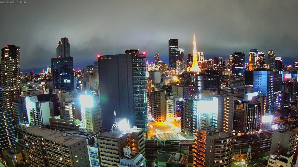 【東京タワー&鉄道ライブカメラ】東京 夜景 港区 六本木 Tokyo Tower & Railway Livecam | Live Camera | Japan |H.View Camera
