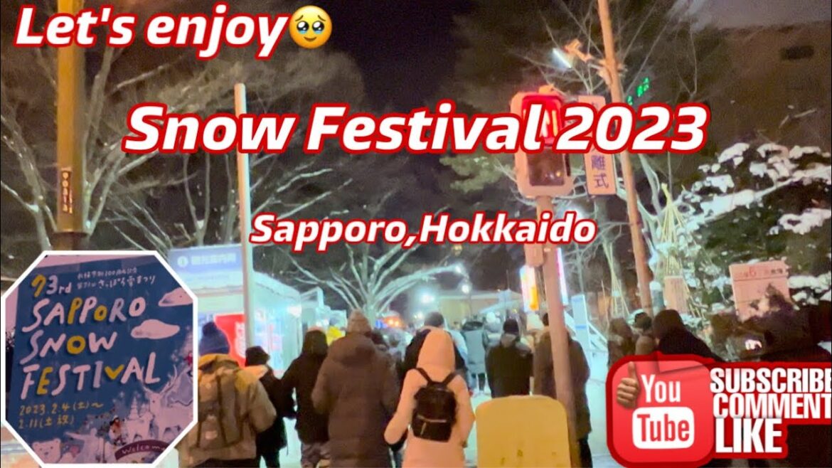 Sightseeing night of Sapporo Snow Festival 2023 @mrskish #walking #snow #subscribe #asmrsounds