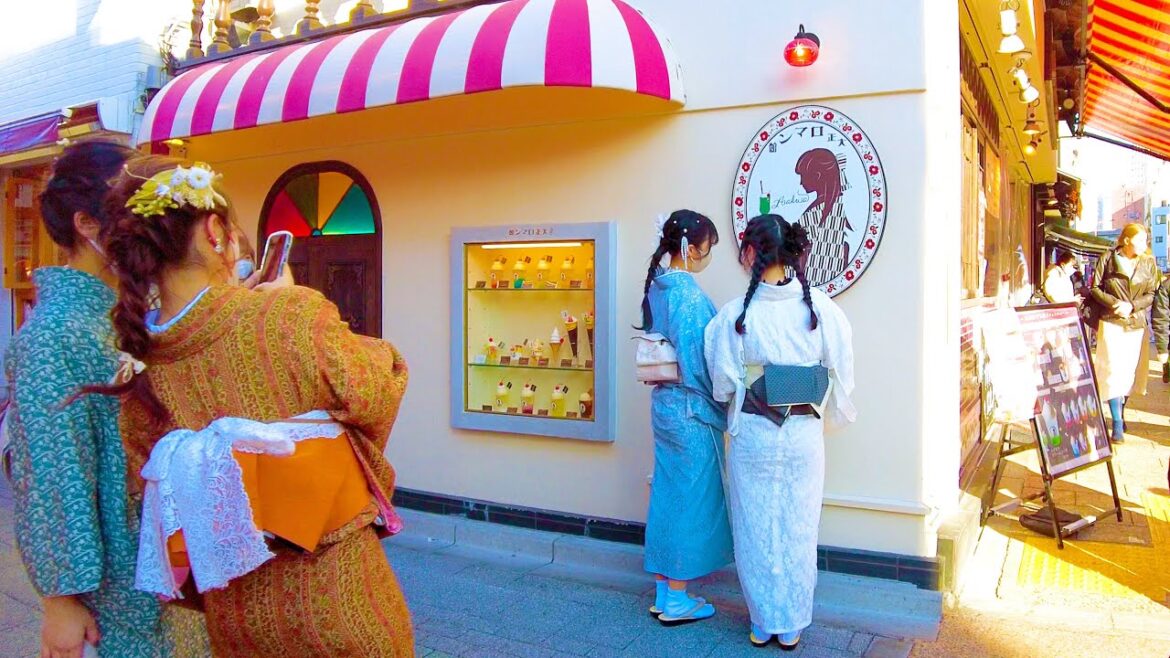 Asakusa in Tokyo 🐶🍻 Japan Sweets Town ♪ 💖 4K ASMR non-stop 1 hour 01 minutes