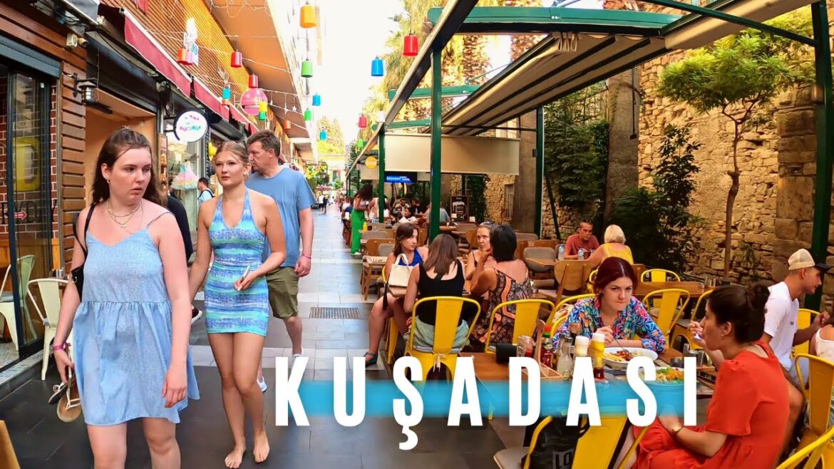Kuşadası City Center Walking Tour Turkey [4K HDR]