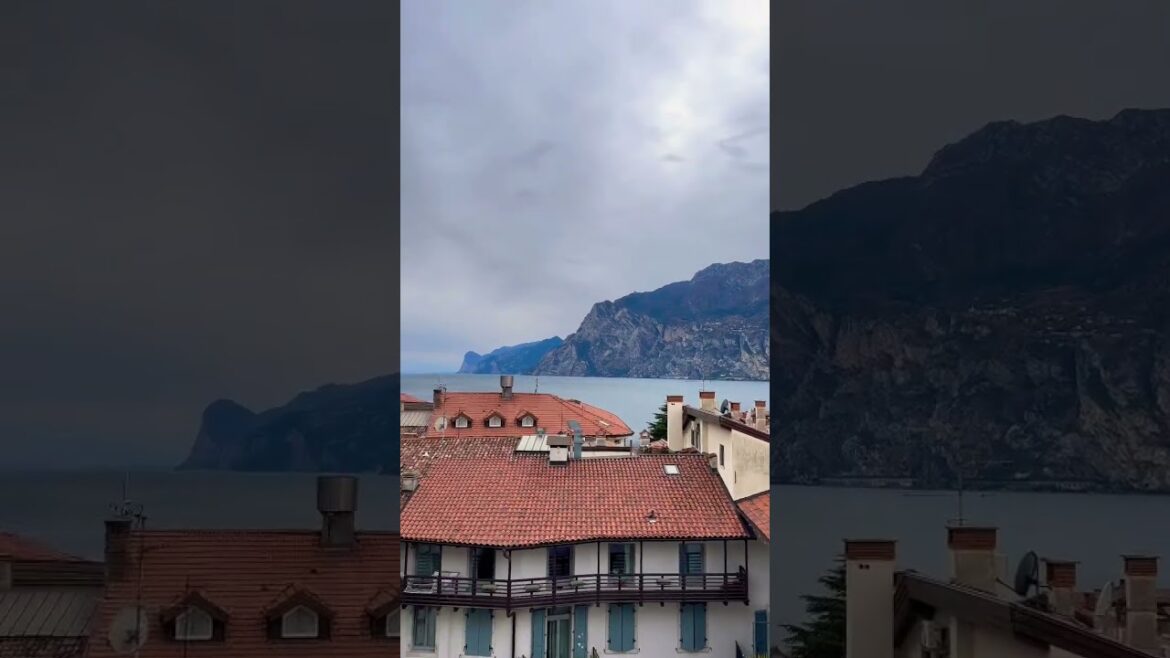 ENJOYING THIS RELAXING VIEW OF TORBOLE LAKE GARDA ITALY #shorts #short  #satisfying #relaxing