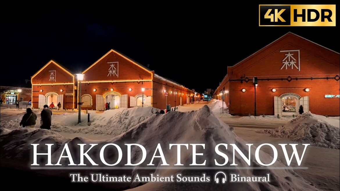 Night Walk on Snowy Towm ❄ walking tour in Hakodate //4K HDR Night Walk on Snowy Towm ❄ walking tour in Hakodate //4K HDR