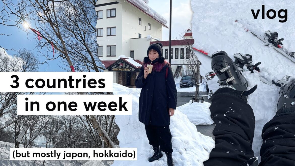 vlog ~ 3 countries in a week; flying business class and skiing in hokkaido