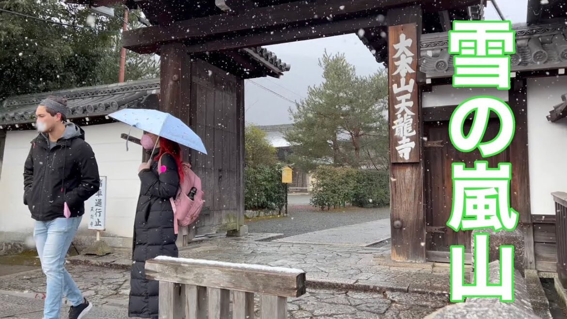 京都 雪の日の嵐山を歩く Walk in Snow Arashiyama,Kyoto 【4K】2021年2月21日