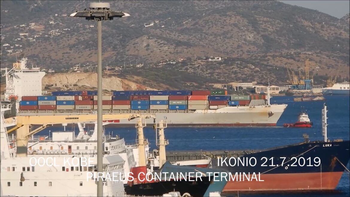 OOCL KOBE arrival at Piraeus Container Terminal OOCL KOBE arrival at Piraeus Container Terminal