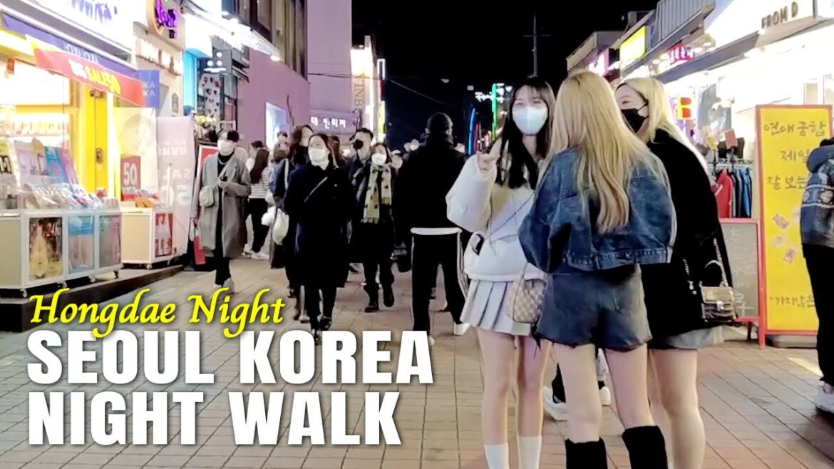 Korea Walking tour [4K] ❤️‍🔥 Fantastic Hongdae night walk tour in seoul | Today's Seoul walk