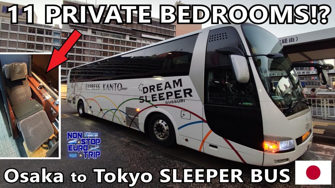 Japanese Sleeper Bus with 11 PRIVATE LUXURY Bedrooms / Osaka to Tokyo