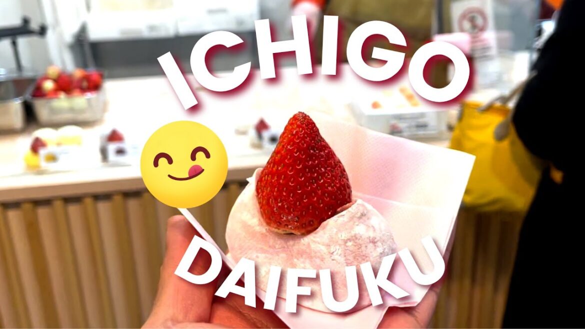 Tokyo Travel - Japanese Street Food, Ichigo Daifuku Mochi - Japanese Dessert Sensoji Temple, Tokyo