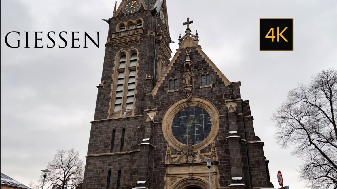 University city | Giessen Walking Tour 4k | Gießen travel guide | center Germany, sightseeing Hessen