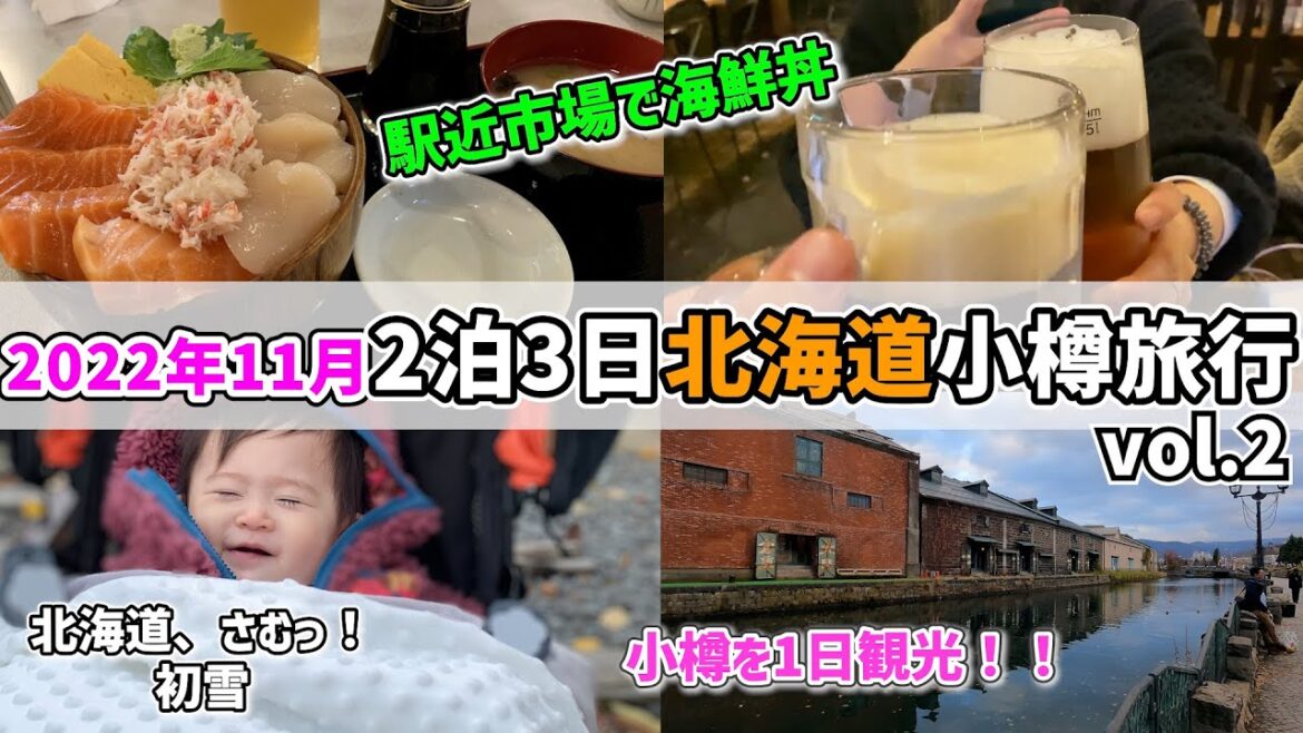 【小樽】1日市内観光！駅近市場で海鮮丼 歩ける線路に小樽運河 フォトジェニックなスポットがたくさん！ ｜2022 Hokkaido vlog vol.2