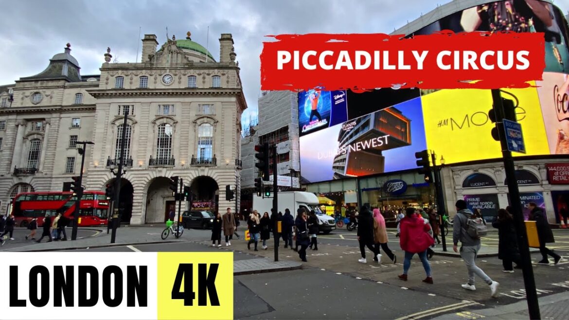 LONDON, UK 🇬🇧 [4K] Trafalgar Square to Piccadilly Circus — 1 HOUR Walking Tour — FEBRUARY 2023