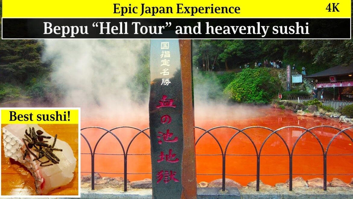 4K Japan travel: Famous hell tour in Japan with the best seafood place.
